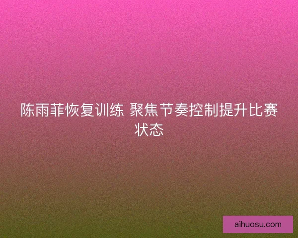 陈雨菲恢复训练 聚焦节奏控制提升比赛状态